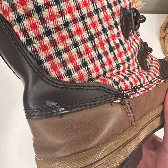 Plaid Faux Fur-Lined Duck Boots Retro Cabin Chic Winter Snow Cozy Cold-Weather 9 - Picture 9 of 14